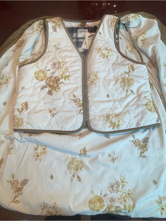 NWT Woolrich M Olive Quilted Jacket + Floral Vest Duo Limited Edition Gorpcore - Picture 15 of 16